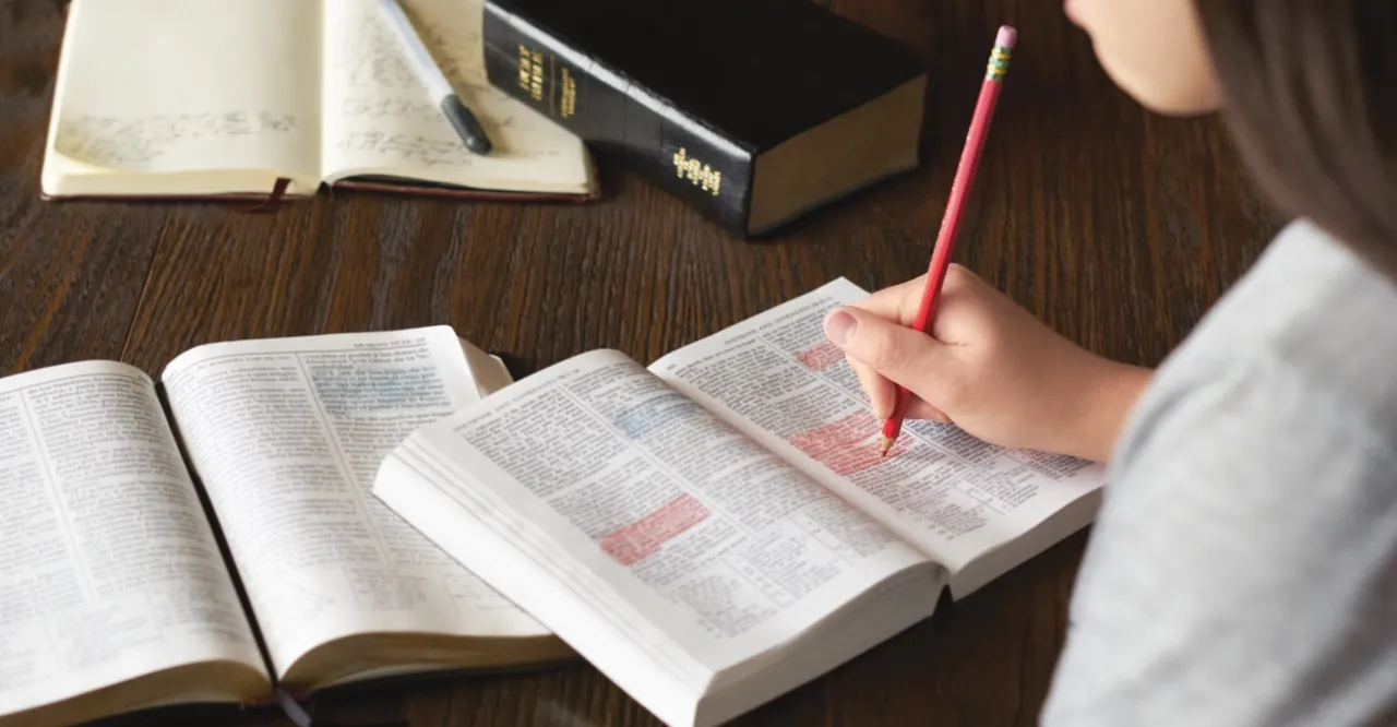Person reading Bible