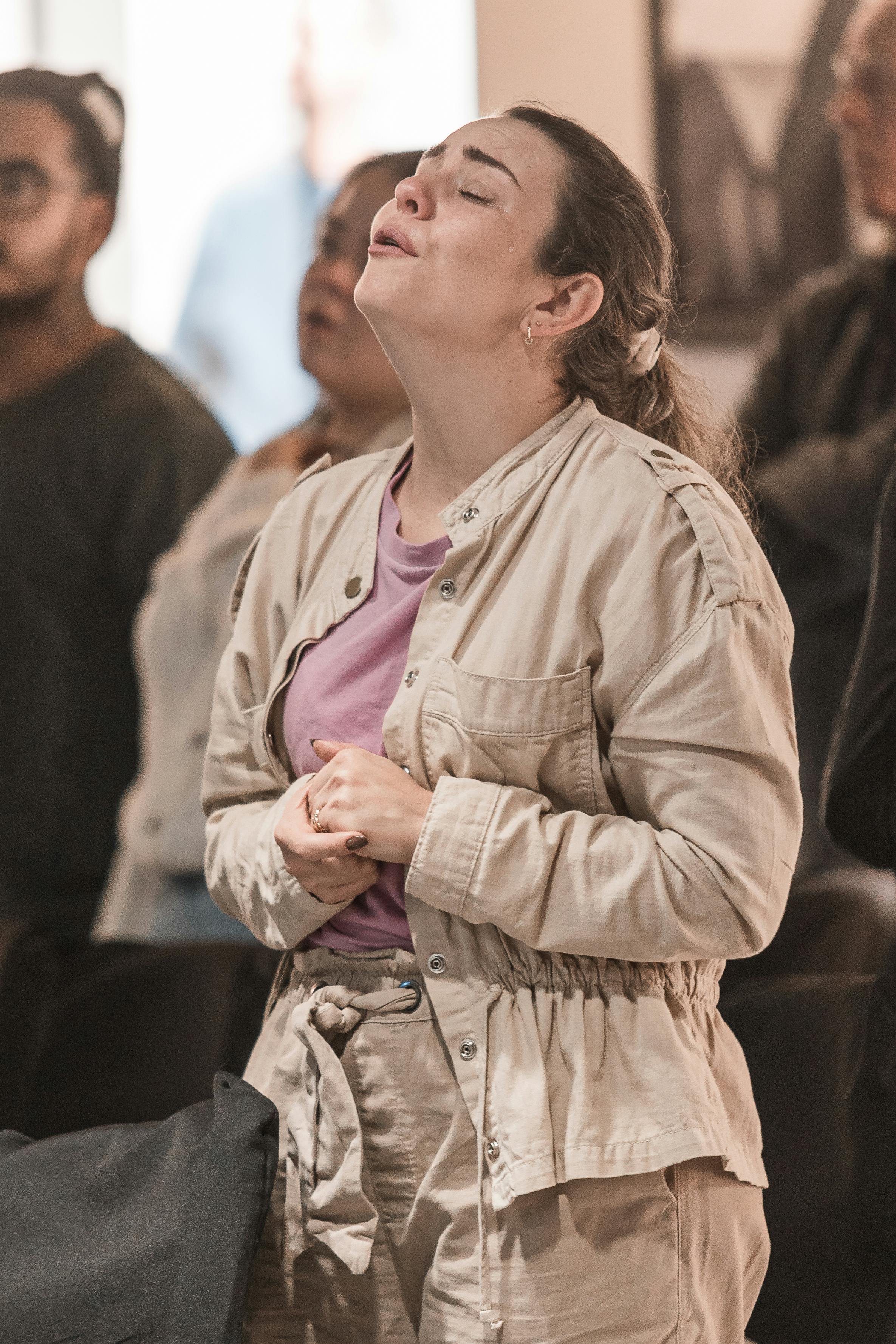 Woman worshiping
