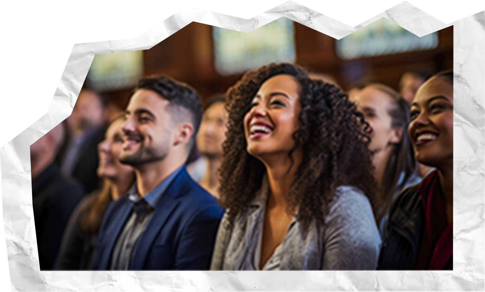 People smiling at church